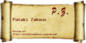 Pataki Zakeus névjegykártya